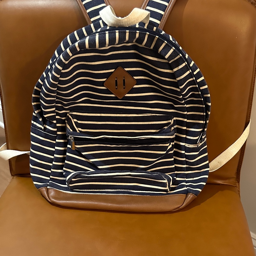 Wild Fable Striped Backpack in Navy and Cream Gently used